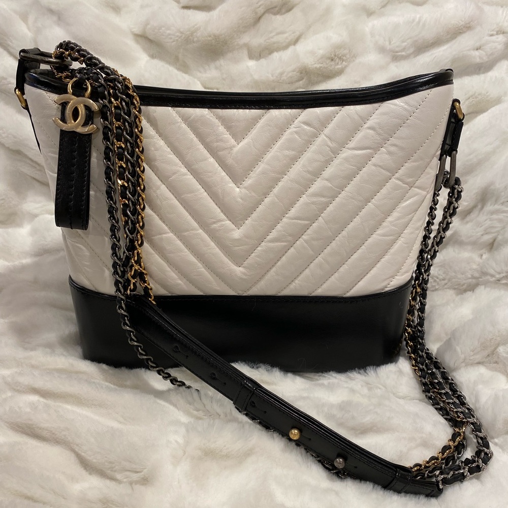 NWT Chanel Black/White Large Gabrielle Hobo Bag